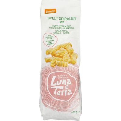 Spelt spiralen wit pasta van Luna e Terra, 8 x 500 g